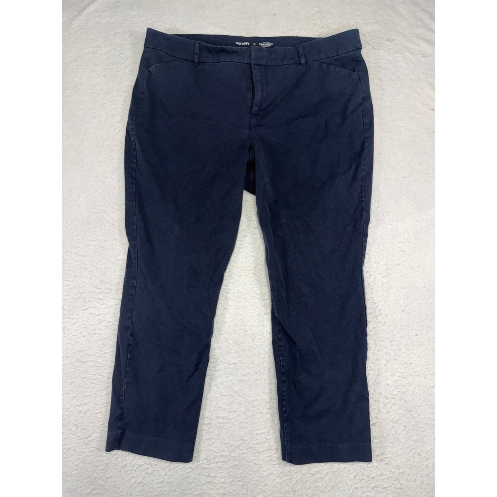 Old Navy Pixie Skinny Pants Womens 18 Navy Blue High Rise Ankle Trousers